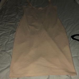Tan body con dress.  Like new